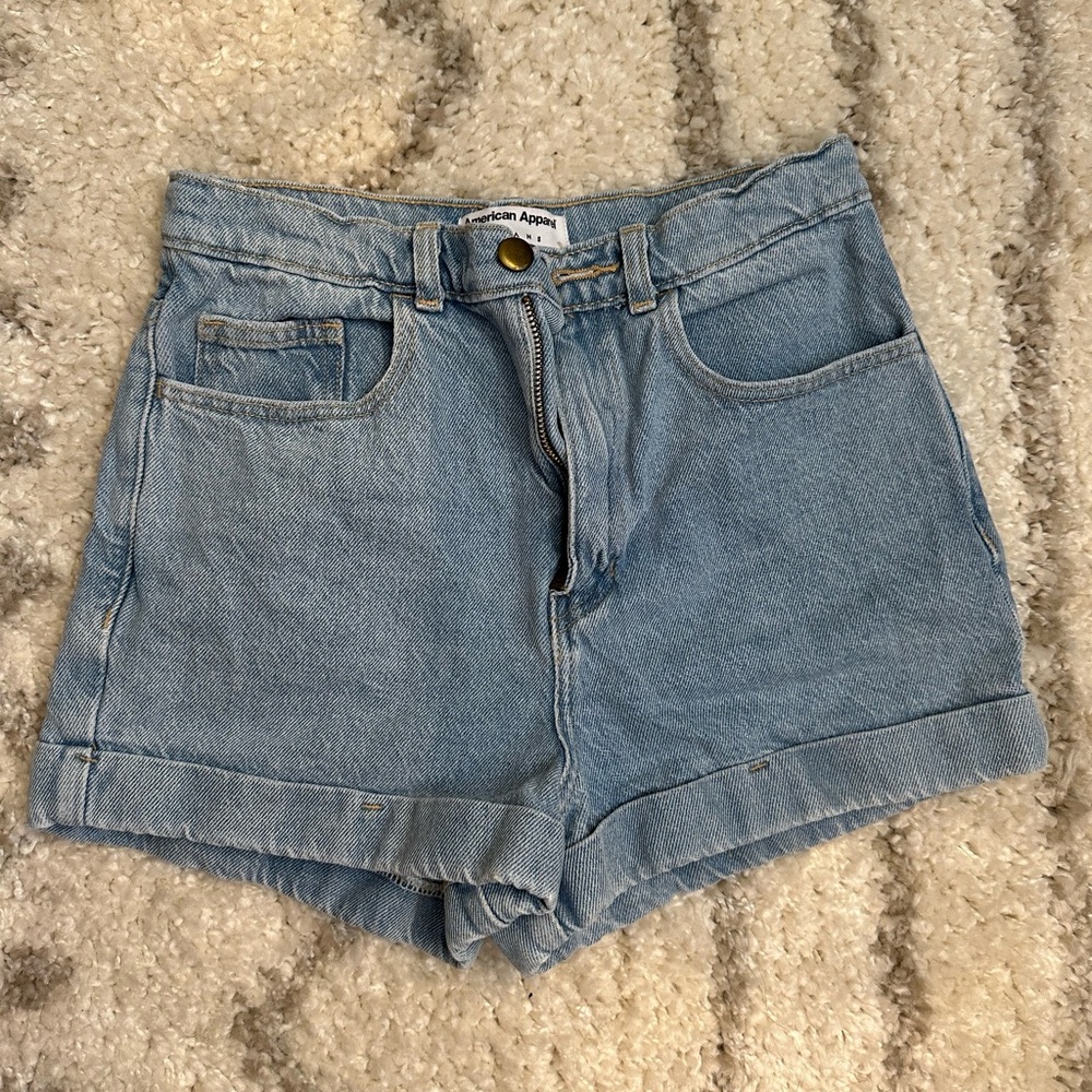 American Apparel high waisted jean shorts